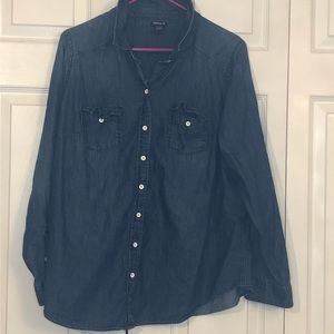 Torrid dark chambray shirt, size 1